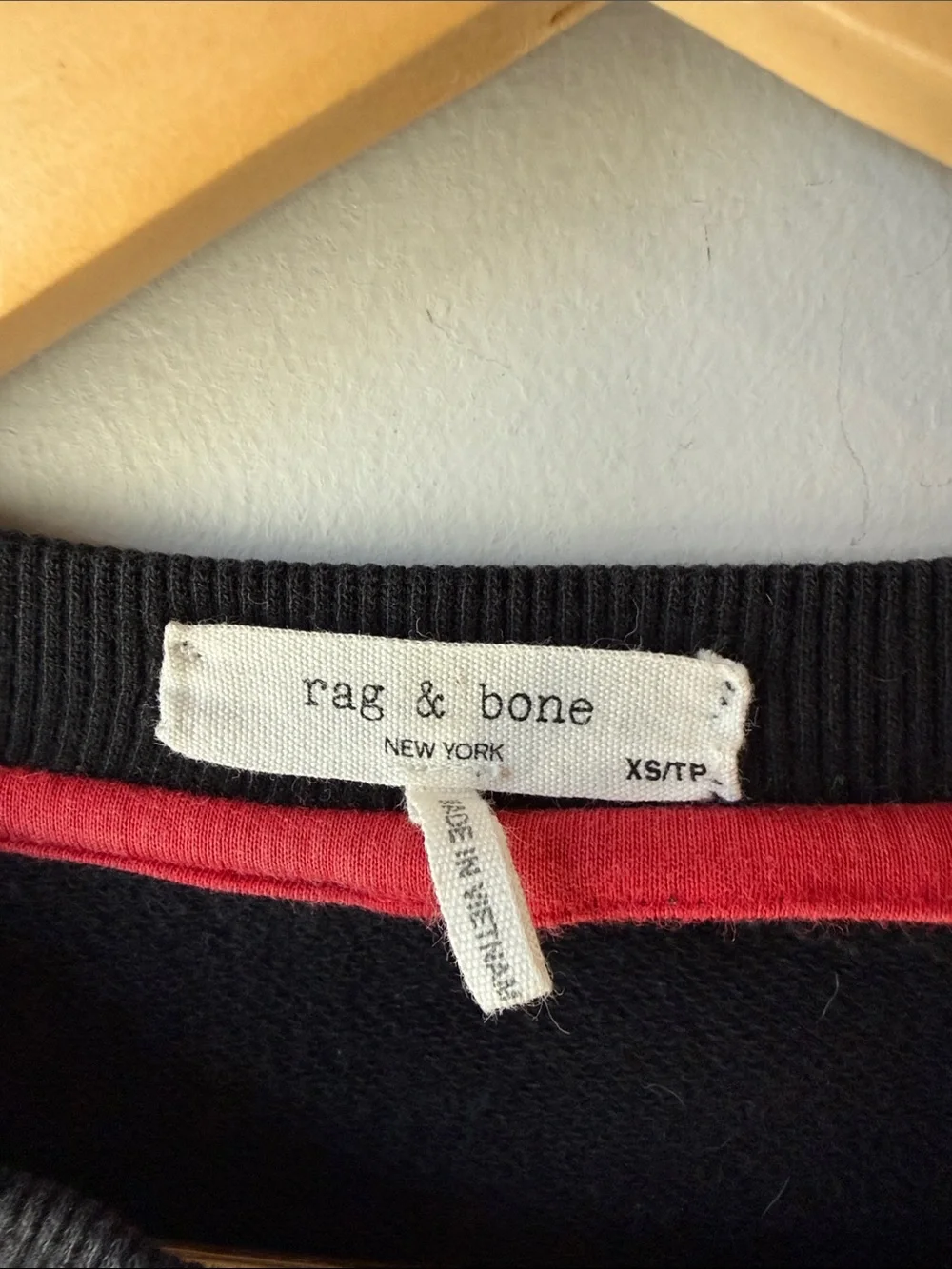 rag & bone Men's Black Crewneck Oversized Sweatshirt